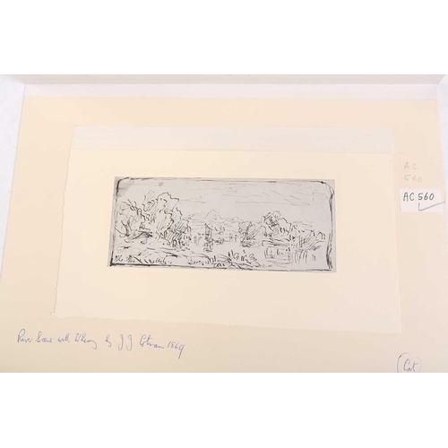 71 - John Joseph Cotman (1814-1878), a collection of nine sketches, largely pencil landscapes on paper an... 