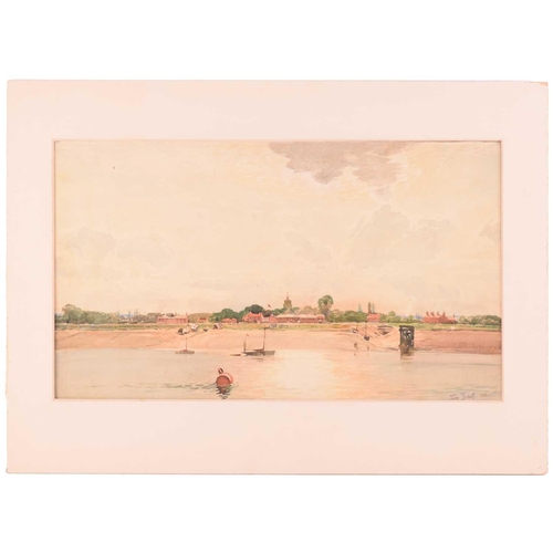 83 - Tom Scott (1854-1927) Scottish, 'West Lynn, Norfolk', watercolour, signed and dated 1906, 27 cm x 46... 