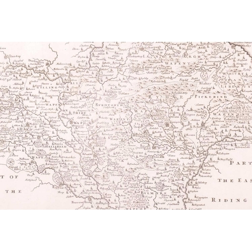 84 - Robert Morden (c.1650-1703) a hand-tinted engraved map of 'Darbyshire', 36 cm x 42 cm, together with... 