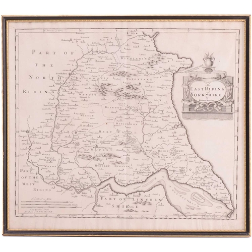 84 - Robert Morden (c.1650-1703) a hand-tinted engraved map of 'Darbyshire', 36 cm x 42 cm, together with... 