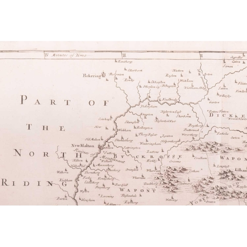 84 - Robert Morden (c.1650-1703) a hand-tinted engraved map of 'Darbyshire', 36 cm x 42 cm, together with... 