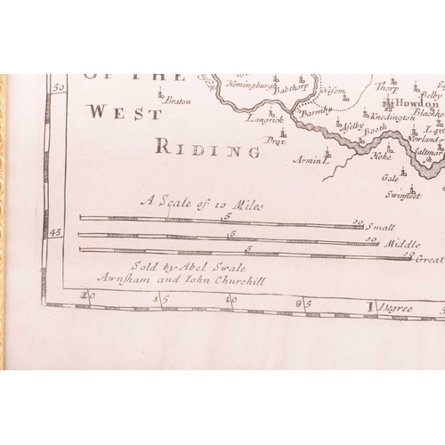 84 - Robert Morden (c.1650-1703) a hand-tinted engraved map of 'Darbyshire', 36 cm x 42 cm, together with... 