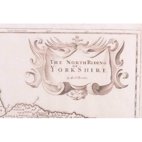 84 - Robert Morden (c.1650-1703) a hand-tinted engraved map of 'Darbyshire', 36 cm x 42 cm, together with... 