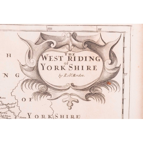 84 - Robert Morden (c.1650-1703) a hand-tinted engraved map of 'Darbyshire', 36 cm x 42 cm, together with... 