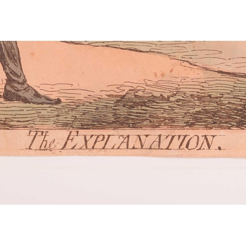 86 - After James Gillray (1786-1818), 'The Explanation', published by H. Humphrey, May 20th 1798, coloure... 