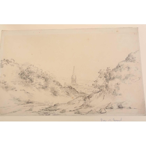 90 - A folio of pencil works on paper by the Gurney family, some pupils of John Crome (1768-1821), compri... 