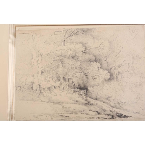 90 - A folio of pencil works on paper by the Gurney family, some pupils of John Crome (1768-1821), compri... 