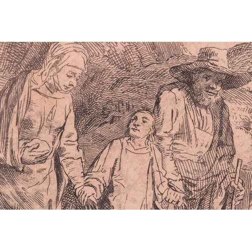 95 - After Rembrandt van Rijn (1606 - 1669), Christ Returning from the Temple with his Parents, etching (... 