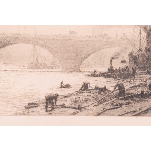 97 - William Lionel Wylie (1851 - 1931), Five views of the River Thames, signed in pencil, one inscribed ... 