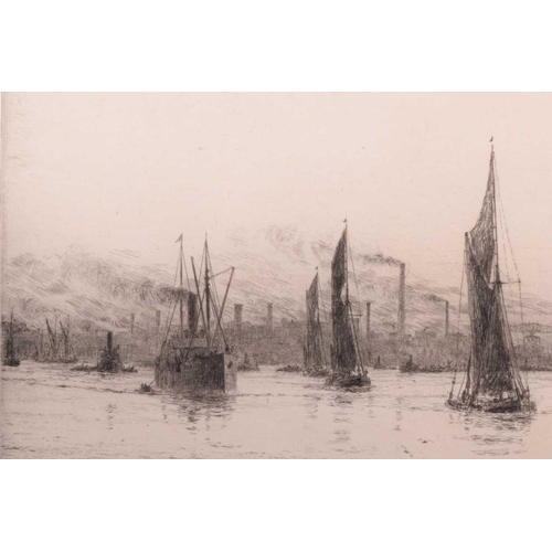 97 - William Lionel Wylie (1851 - 1931), Five views of the River Thames, signed in pencil, one inscribed ... 