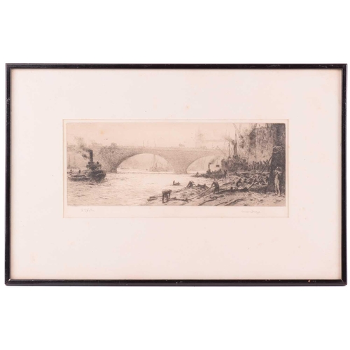 97 - William Lionel Wylie (1851 - 1931), Five views of the River Thames, signed in pencil, one inscribed ... 