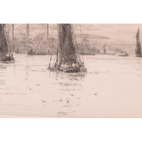 97 - William Lionel Wylie (1851 - 1931), Five views of the River Thames, signed in pencil, one inscribed ... 