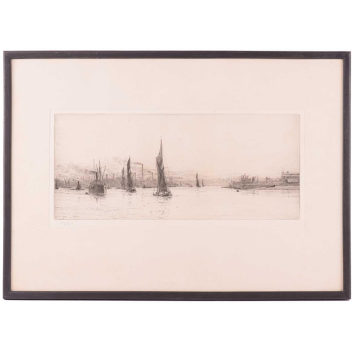 97 - William Lionel Wylie (1851 - 1931), Five views of the River Thames, signed in pencil, one inscribed ... 