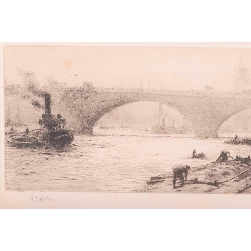 97 - William Lionel Wylie (1851 - 1931), Five views of the River Thames, signed in pencil, one inscribed ... 