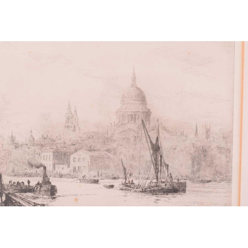 97 - William Lionel Wylie (1851 - 1931), Five views of the River Thames, signed in pencil, one inscribed ... 