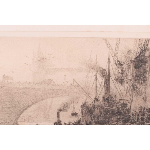 97 - William Lionel Wylie (1851 - 1931), Five views of the River Thames, signed in pencil, one inscribed ... 