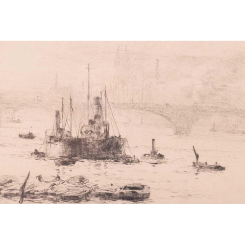 97 - William Lionel Wylie (1851 - 1931), Five views of the River Thames, signed in pencil, one inscribed ... 