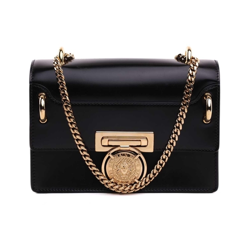 45 - Balmain - 'Bbox' shoulder bag in black leather, circa 2018, structured body with foldover flap and c... 