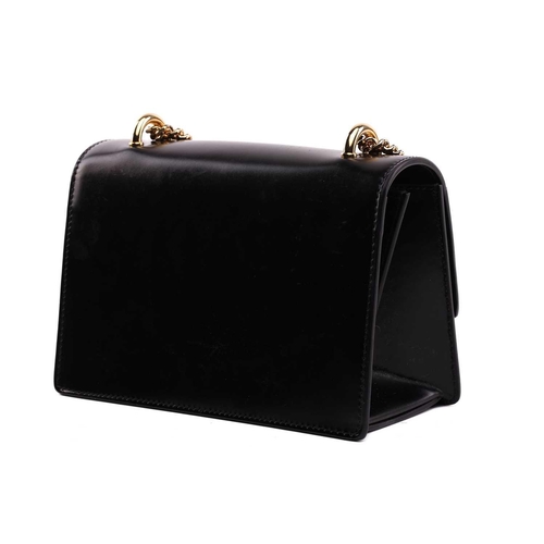 45 - Balmain - 'Bbox' shoulder bag in black leather, circa 2018, structured body with foldover flap and c... 
