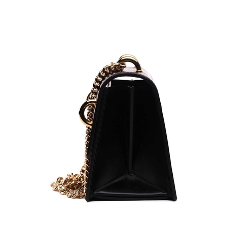 45 - Balmain - 'Bbox' shoulder bag in black leather, circa 2018, structured body with foldover flap and c... 