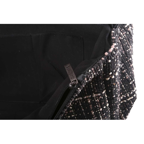 46 - Chanel - XXL Travel jumbo classic flap bag in tweed with black caviar leather trims, from the S/S 20... 