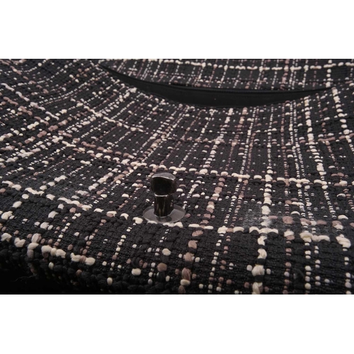 46 - Chanel - XXL Travel jumbo classic flap bag in tweed with black caviar leather trims, from the S/S 20... 