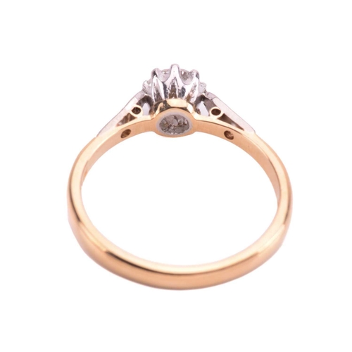 164 - A diamond single stone ring, set with a round brilliant cut diamond with an estimated weight of 0.50... 