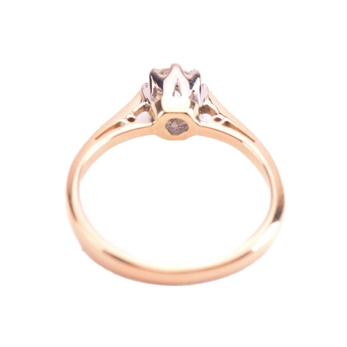 180 - A diamond solitaire ring set with an old cut diamond with an estimated weight of 0.40ct, the shank m... 