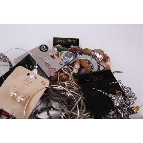 30 - A large quantity of costume jewellery including six sleeve garters, various buttons, beaded necklace... 