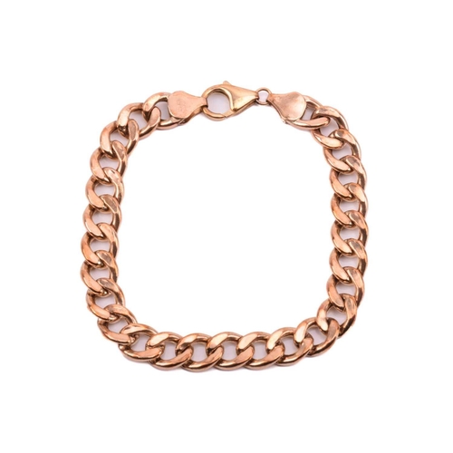 269 - Three curb link chains in 9ct yellow gold; including a necklace with hollow links and lobster clasp,... 