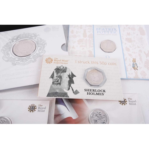 338 - Six £20 silver coins from The Timeless First series, a £5 brilliant uncirculated crown commemorating... 