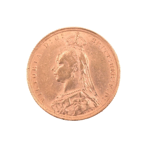 341 - A Victorian Jubilee head, gold sovereign, 1892.