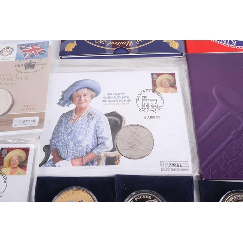 343 - A collection of commemorative coins to include Her Majesty Queen Elizabeth, The Queen Mother memoria... 