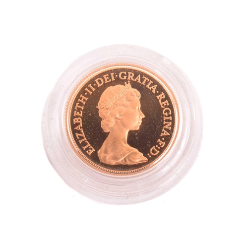 347 - An Elizabeth II full proof sovereign 1980, Royal Mint, in plastic case.