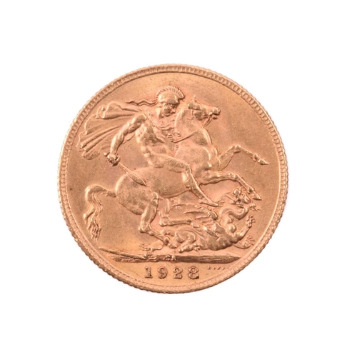 349 - A George V Full Sovereign, South Africa, 1928, St George and the Dragon reverse.