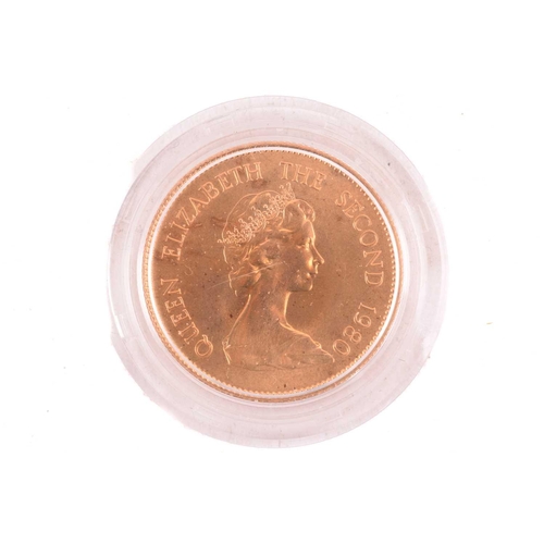 367 - A 1980 Year of the Monkey Lunar Year $1000 gold coin, 22ct gold, Elizabeth II, Royal Mint in plastic... 