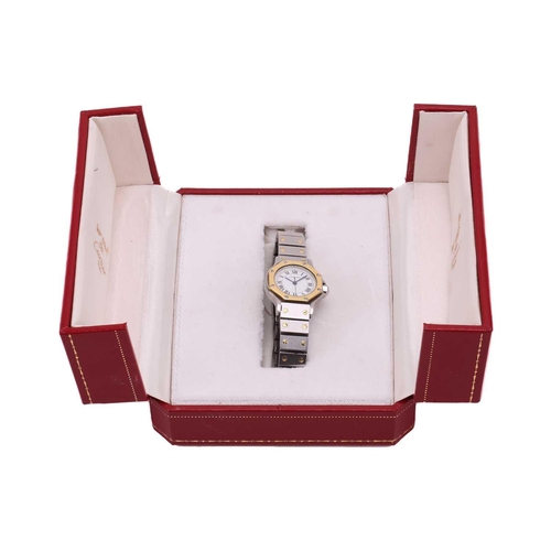 436 - A Cartier Santos Octagon automatic lady's dress watch. Serial: 090741229 Case Material: Steel and 18... 