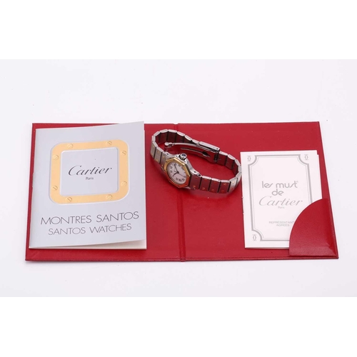 436 - A Cartier Santos Octagon automatic lady's dress watch. Serial: 090741229 Case Material: Steel and 18... 