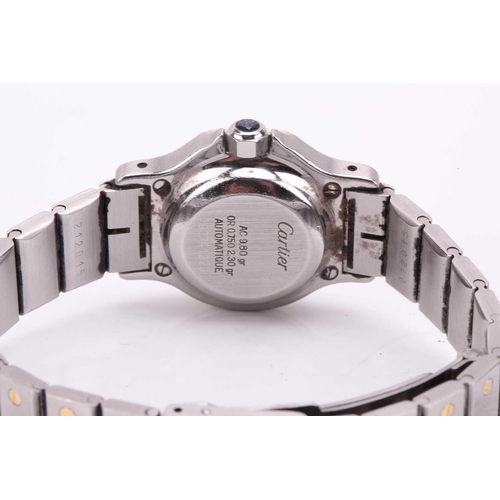 436 - A Cartier Santos Octagon automatic lady's dress watch. Serial: 090741229 Case Material: Steel and 18... 