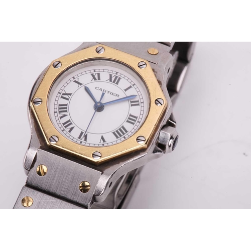 A Cartier Santos Octagon automatic lady s dress watch. Serial