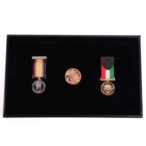 378 - A Gulf War, Behind Enemy Lines, sovereign and dress medal set, 1980.