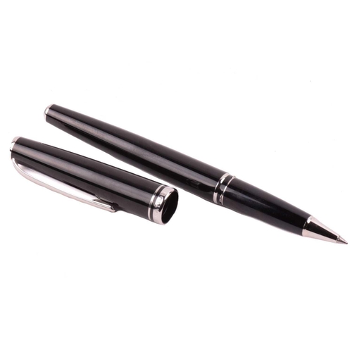 392 - Montblanc - a 'Generation' rollerball pen and cufflinks set; with black resin barrel and pull-off ca... 