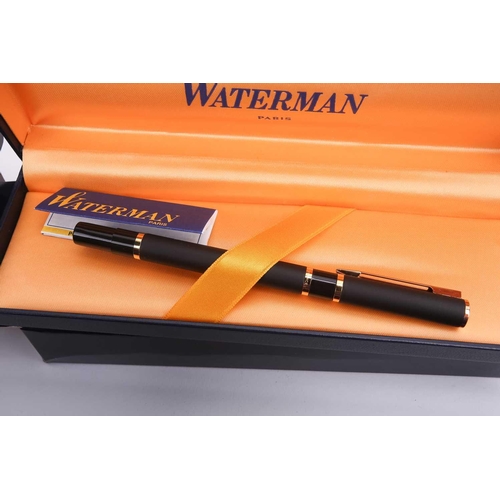 393 - A collection of boxed and cased Waterman, Parker and Shaefer fountain pens, including a metallic blu... 