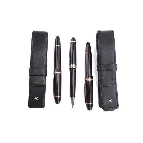 397 - Montblanc - a Meisterstück No. 149 fountain pen with yellow-tone hardware, fitted with a 4810 '18K' ... 