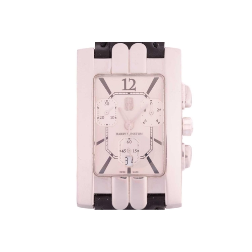 472 - A Harry Winston Avenue watch in 18ct white gold, featuring a Swiss-made quartz chronograph movement ... 