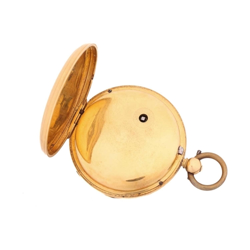 475 - A Victorian 18ct yellow gold cased key wind gentleman open face, fusee fob watch by Johnson & Sons o... 