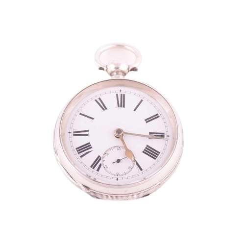 480 - Two pocket watches a silver purse two brooches and a spinning fob, The first silver open-face pocket... 