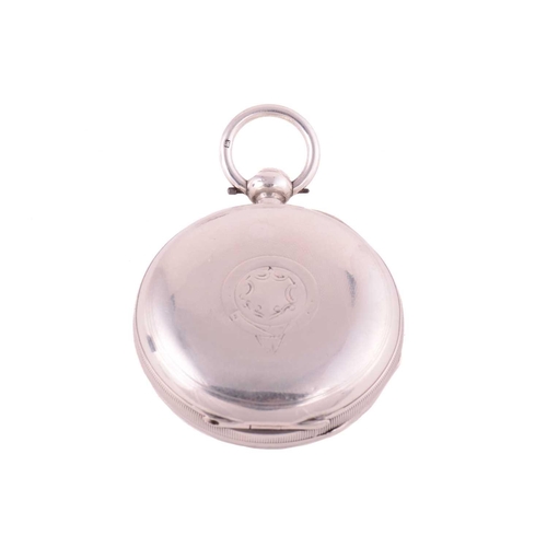 480 - Two pocket watches a silver purse two brooches and a spinning fob, The first silver open-face pocket... 