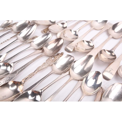 566 - A set of six Scottish silver fiddle pattern teaspoons each engraved 