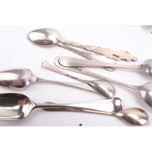 566 - A set of six Scottish silver fiddle pattern teaspoons each engraved 